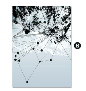 Geo Mountain Canvas Art B / 40 x 50cm / No Board - Canvas Print Only Clock Canvas