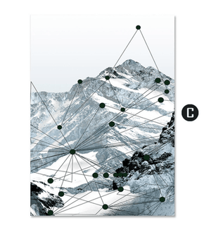 Geo Mountain Canvas Art C / 40 x 50cm / No Board - Canvas Print Only Clock Canvas