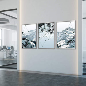 Geo Mountain Canvas Art Clock Canvas