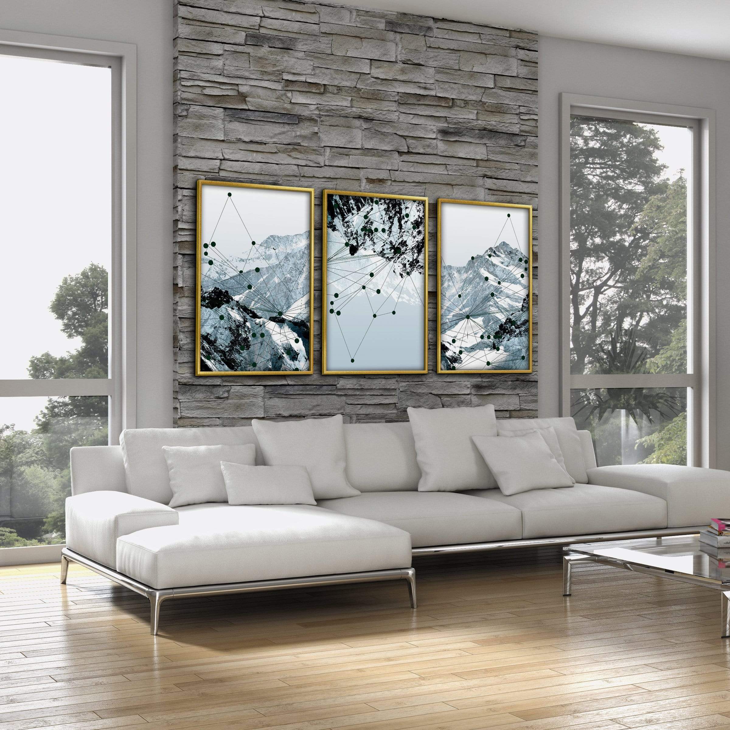 Geo Mountain Canvas Art Clock Canvas