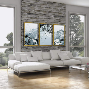 Geo Mountain Canvas Art Clock Canvas