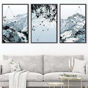 Geo Mountain Canvas Art Clock Canvas