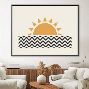 Geo Sunrise Canvas Art Clock Canvas