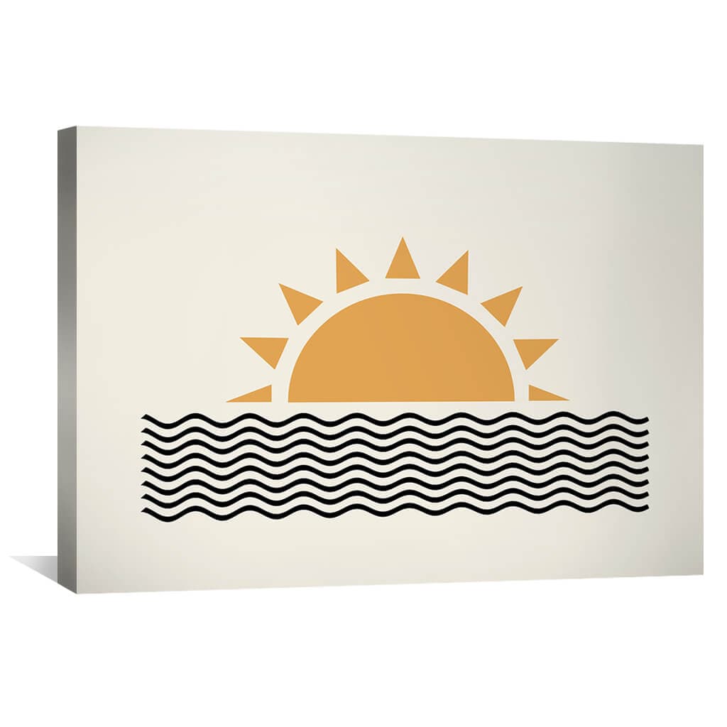 Geo Sunrise Canvas Art 45 x 30cm / Unframed Canvas Print Clock Canvas