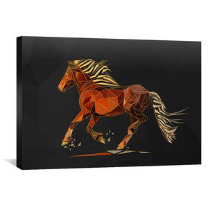 Geometric Horse 2 Canvas Art Clock Canvas