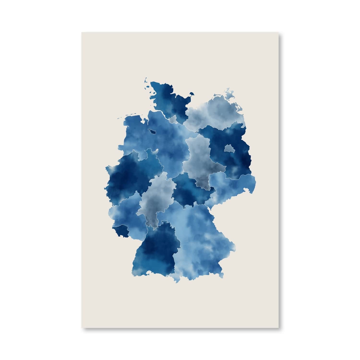 Germany Watercolor Canvas Art Clock Canvas