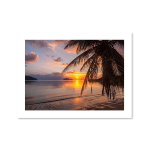 Getaway Sunset Print Art Clock Canvas