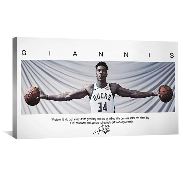 Giannis Wing Span Canvas Art Clock Canvas