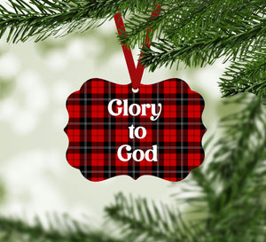 Glory to God Ornament Christmas Ornament Victorian 10.8 x 8cm Clock Canvas