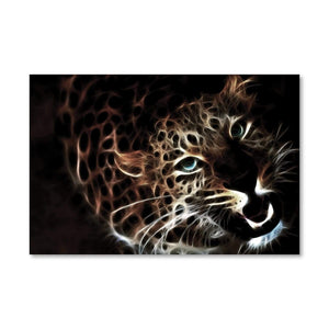 Glowing Leopard Canvas Art Clock Canvas