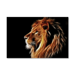 Glowing Lion Canvas Art Clock Canvas