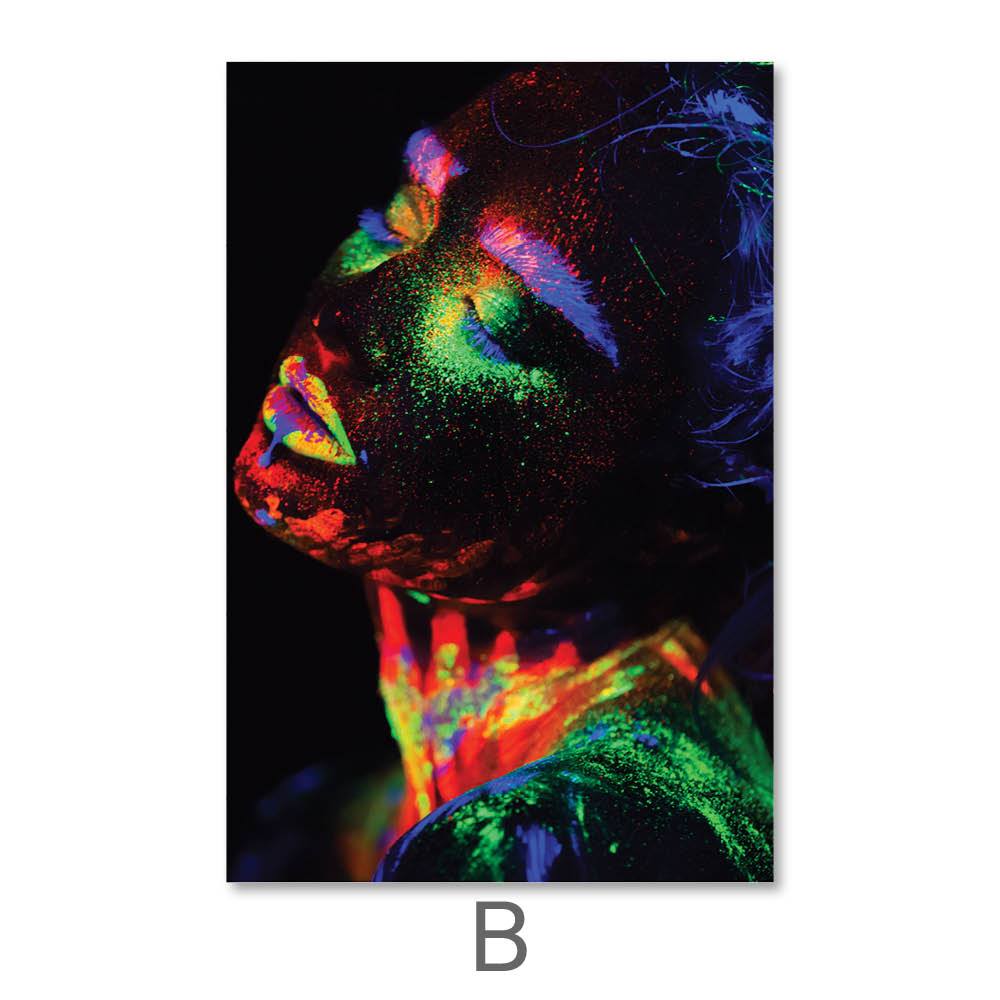 Glowing Woman Canvas Art B / 40 x 50cm / No Board - Canvas Print Only Clock Canvas