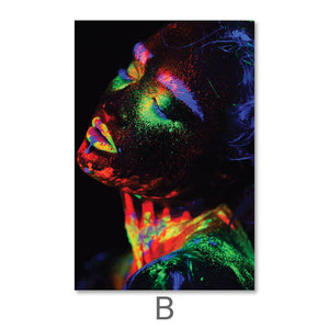 Glowing Woman Canvas Art B / 40 x 50cm / No Board - Canvas Print Only Clock Canvas