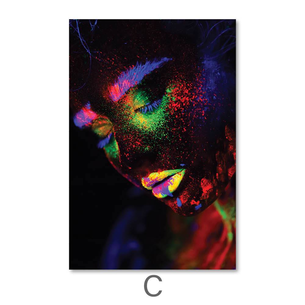 Glowing Woman Canvas Art C / 40 x 50cm / No Board - Canvas Print Only Clock Canvas