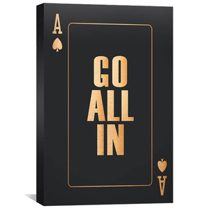Go All In - Gold Clock Canvas