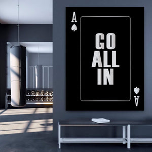 Go All In - Silver Clock Canvas