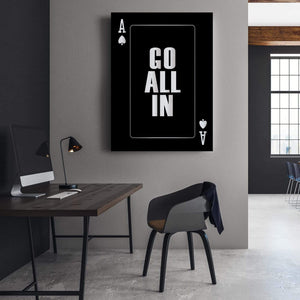 Go All In - Silver Clock Canvas