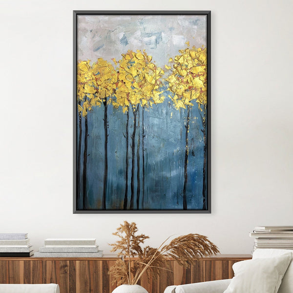 Gold Foil Flower 3 Oil Painting Oil 30 x 45cm / Oil Painting Clock Canvas