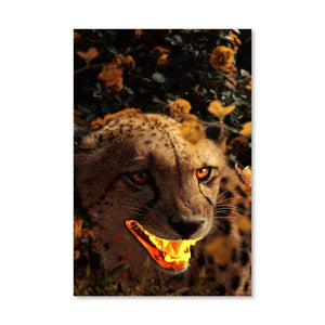 Gold Gepard Canvas Art Clock Canvas