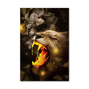 Gold Lion Canvas Art Clock Canvas