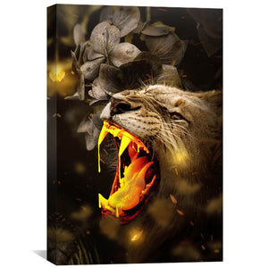Gold Lion Canvas Art 30 x 45cm / Unframed Canvas Print Clock Canvas
