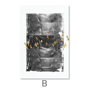 Gold Smear Canvas Art B / 40 x 60cm / Unframed Canvas Print Clock Canvas