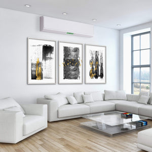 Gold Smear Canvas Art Clock Canvas