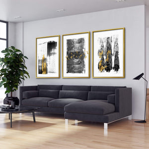 Gold Smear Canvas Art Clock Canvas