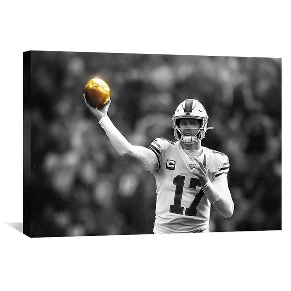 Josh Allen Canvas Print Buffalo Bills Wall Art Sports Art -   Norway