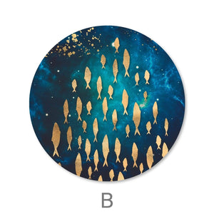 Golden Array - Circle Canvas Art B / 40 x 40cm / Standard Gallery Wrap Clock Canvas