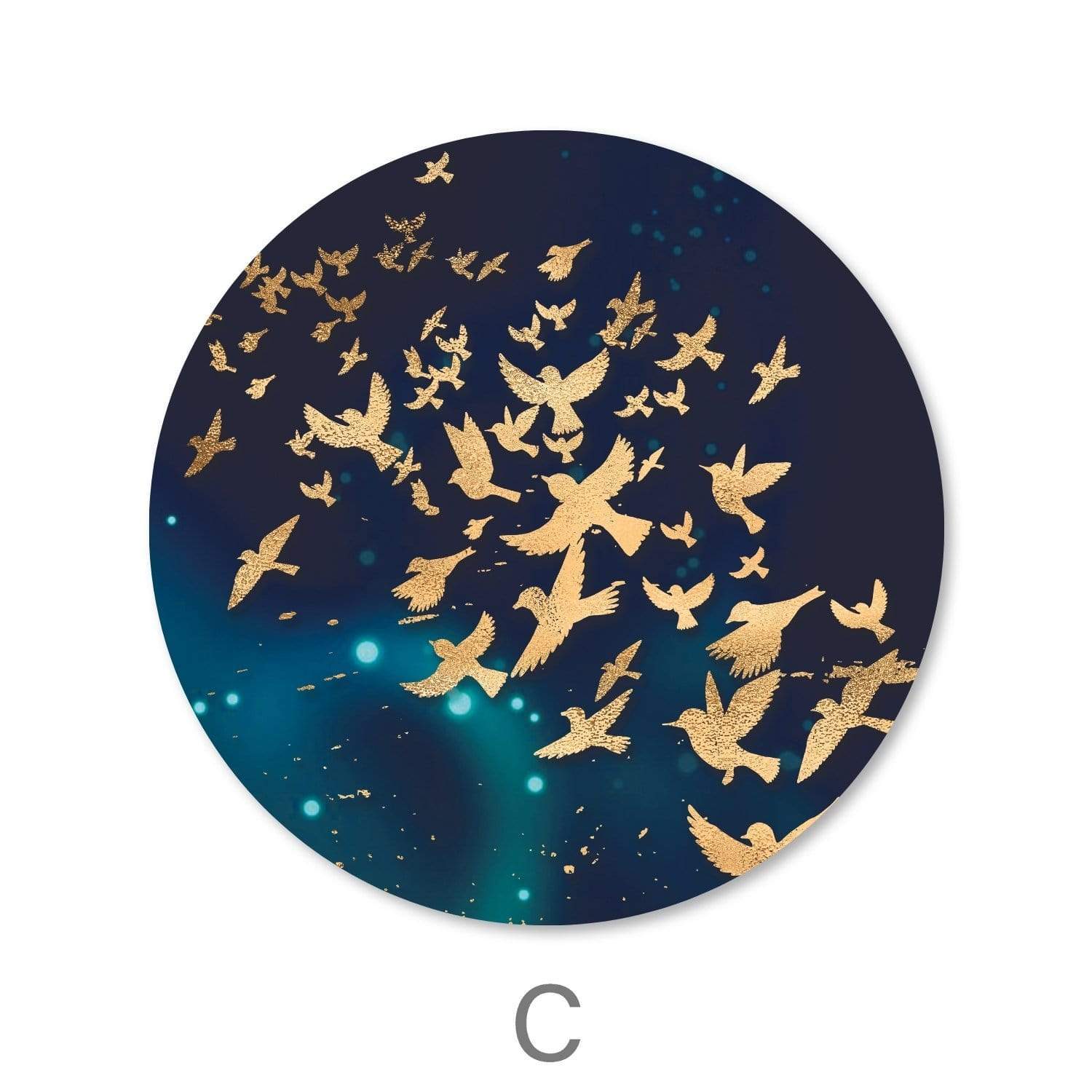 Golden Array - Circle Canvas Art C / 40 x 40cm / Standard Gallery Wrap Clock Canvas