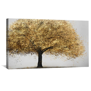 Golden Botany Canvas Art Clock Canvas