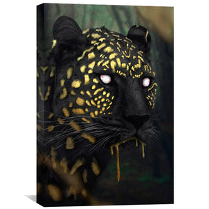 Golden Cheeta Canvas Art Clock Canvas