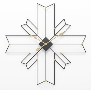 Golden Cross Black Clock Canvas