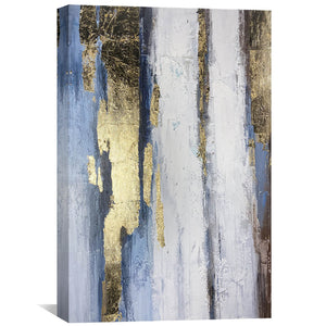 Golden Curtain Oil Painting Oil Clock Canvas