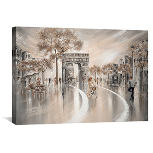 Golden Days, Paris Canvas Art Clock Canvas