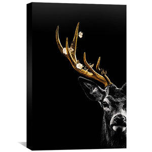 Golden Deer Canvas Art Clock Canvas