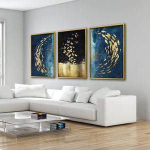 Golden Fish Canvas Art Clock Canvas