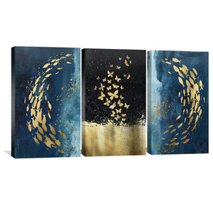 Golden Fish Canvas Art Clock Canvas