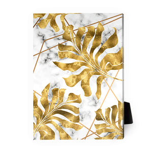 Golden Leaf A Desktop Canvas Desktop Canvas 13 x 18cm Clock Canvas