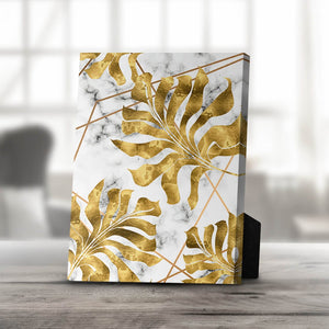 Golden Leaf A Desktop Canvas Desktop Canvas 20 x 25cm Clock Canvas