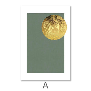 Golden Moon Canvas Art A / 40 x 60cm / Unframed Canvas Print Clock Canvas