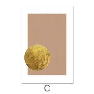 Golden Moon Canvas Art C / 40 x 60cm / Unframed Canvas Print Clock Canvas