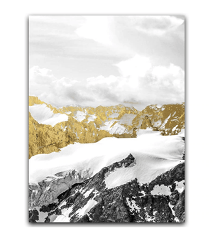 Golden Mountain Canvas Art C / 40 x 60cm / Unframed Canvas Print Clock Canvas