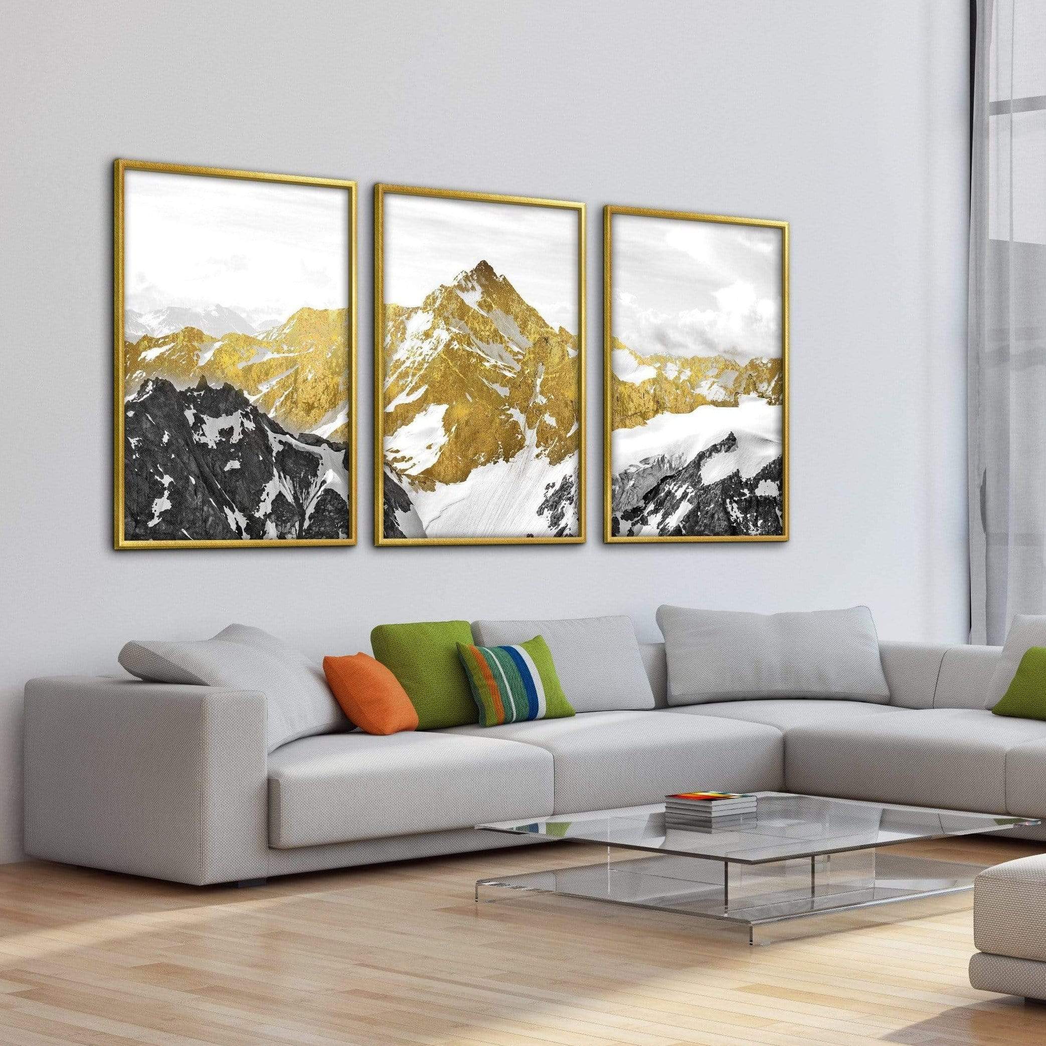 Golden Mountain Canvas Art Clock Canvas