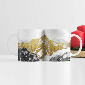 Golden Mountain Mug Mug White Clock Canvas
