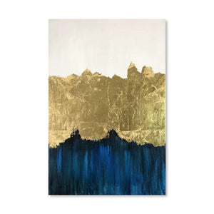 Golden Navy Oil Painting Oil Clock Canvas