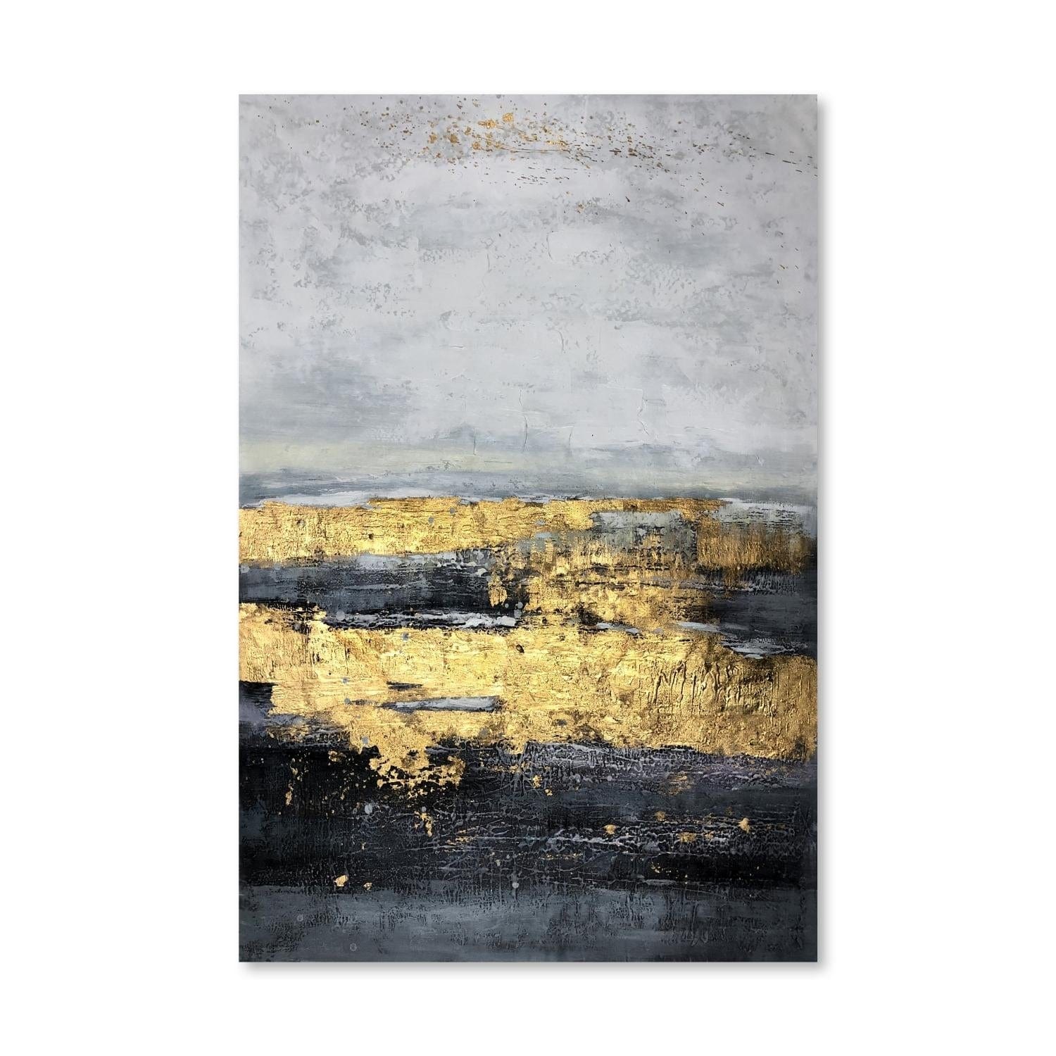 Golden Night Oil Painting Oil Clock Canvas