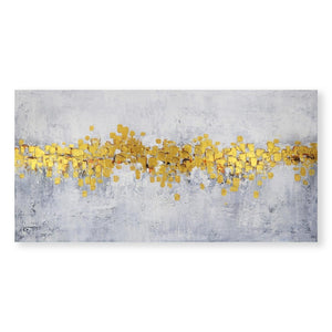 Golden Petals Oil Painting Oil Clock Canvas