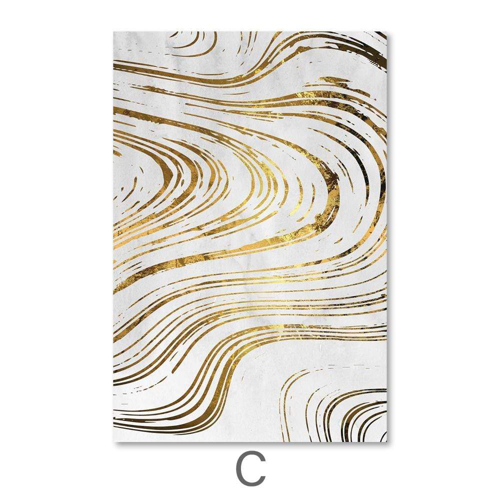 Golden Ripple Canvas Art C / 40 x 50cm / No Board - Canvas Print Only Clock Canvas